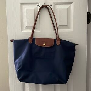 Longchamp Le Pliage Large Navy Tote